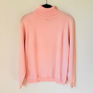 Vintage 90s 100% Wool Turtleneck Sweater Baby Ballet Pink Size Large